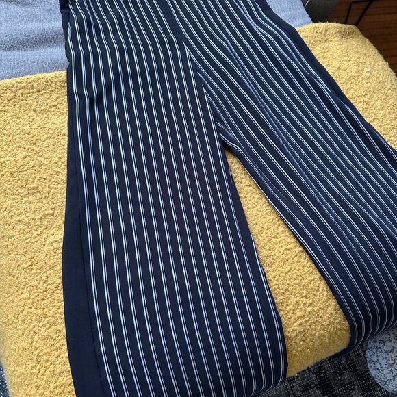 BCBGMAXAZRIA High Rise Wide Leg Pants Stripe Black - Size L - Picture 2 of 8